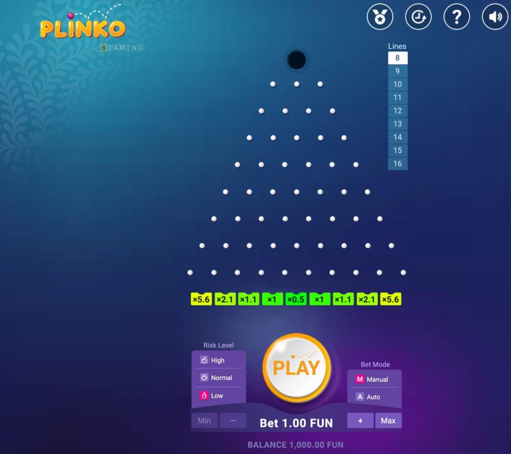 Grafika hry Plinko